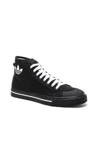 Raf Simons X Adidas Canvas Matrix Spirit High Sneakers In Black
