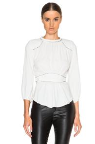 Isabel Marant Wiley Embroidered Crepe Top In White
