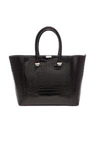Victoria Beckham Liberty Printed Crocodile Tote In Black,animal Print