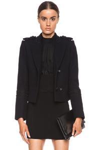 Pierre Balmain Military Wool Jacket In Blue