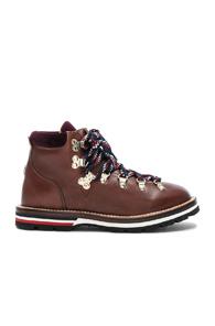 Moncler Leather Blanche Boots In Brown