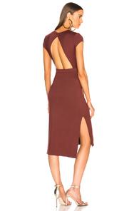 Enza Costa Jersey Open Back Midi Dress In Red
