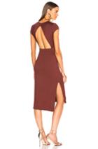 Enza Costa Jersey Open Back Midi Dress In Red