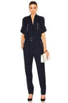 Victoria Beckham Zip Pocket Jumpsuit In Blue