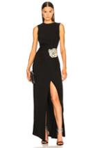 Oscar De La Renta Crystal Embellished Gown In Black