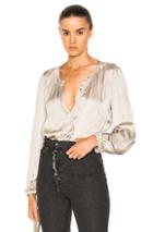 Raquel Allegra Poet Blouse In Gray