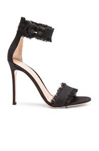 Gianvito Rossi Denim Lola Heels In Black