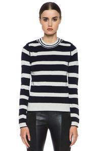 Chloe Striped Sweater In Blue,stripes