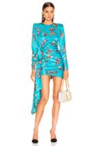 Alessandra Rich Bow Mini Dress In Abstract,blue