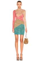 Missoni Rib Knit Long Sleeve Mini Dress In Abstract,neutrals