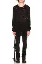 Unravel Destroy Slub Long Sleeve Tee In Black