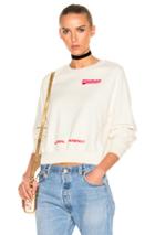 Off-white Watercolor Rose Cropped Sweatshirt In White