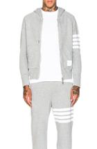 Thom Browne Distressed 4 Bar Stripe Hoodie In Gray
