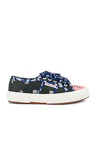 Alanui X Superga Low Top Bandana Sneaker In Black,paisley