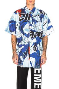 Vetements Anime Short Sleeve Shirt In Abstract,blue