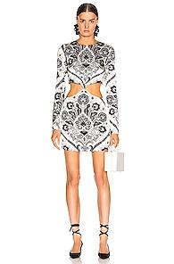 Caroline Constas Lila Knot Maxi Dress In Black,paisley,neutral