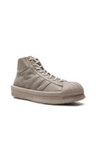 Rick Owens X Adidas Leather Pro Model Sneakers In Gray
