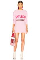 Alberta Ferretti Saturday Crewneck Sweater Dress In Pink