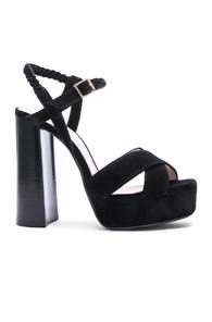 Lanvin Suede Platform Sandals In Black