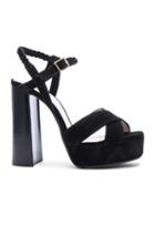 Lanvin Suede Platform Sandals In Black