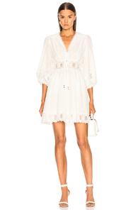 Zimmermann Iris Corset Waist Dress In White