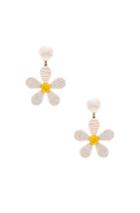 Rebecca De Ravenel Daisy Earrings In Floral,white