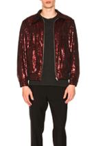 Maison Margiela Full Zip Sequin Jacket In Red