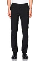 Lanvin Contrast Band Wool Mohair Trousers In Black