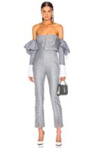 Jonathan Simkhai Pinstripe Tailoring Jumpsuit In Gray,stripes