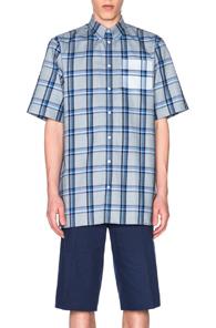 Givenchy Button Down Shirt In Blue,checkered & Plaid
