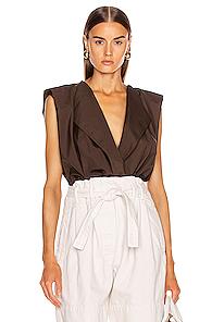 Lemaire Wrapover Top In Brown
