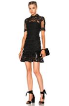 Jonathan Simkhai Truss Applique Cap Sleeve Mini Flare Dress In Black