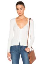 Frame Denim Lace Rib Top In White