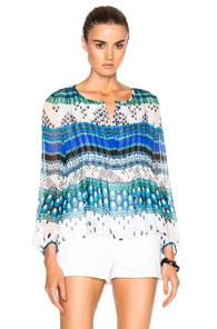 Diane Von Furstenberg Jayne Top In Blue,abstract