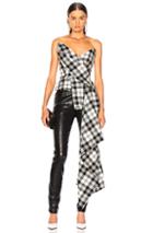 Monse Plaid Corset Top In Black,plaid,white