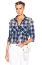 Nsf Kimberly Top In Blue,checkered & Plaid