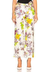 Etro Belted Printed Trousers In Floral,white