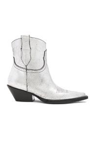 Maison Margiela Metallic Short Western Boots In Metallics