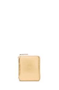 Comme Des Garcons Gold Line Zip Wallet In Metallics
