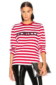 Fiorucci Stripe Classic Long Sleeve Tee In Red