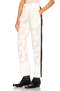 Calvin Klein 205w39nyc Cotton Viscose Lace Trousers In Neutrals,white