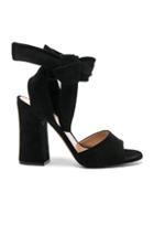 Gianvito Rossi Suede Ankle Tie Heels In Black