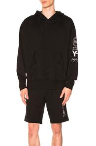 Y-3 Yohji Yamamoto Graphic Hoodie In Black