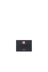 Thom Browne Pebble Grain Single Cardholder In Black