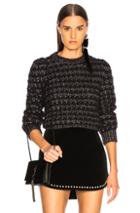 Saint Laurent Lurex Striped Sweater In Black,metallic,stripes