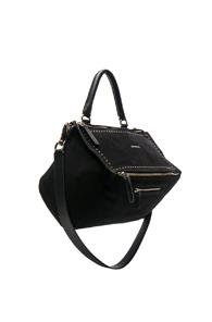 Givenchy Medium Stud Detail Suede Pandora In Black