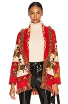Alanui Tepee Oversized Jacquard Cardigan In Abstract,red,animal Print