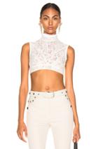 Chloe Lace & Jersey Sleeveless Crop Top In White