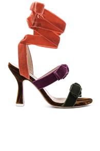 Attico Velvet Diletta Sandals In Purple,orange