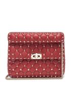 Valentino Rockstud Spike Medium Shoulder Bag In Red